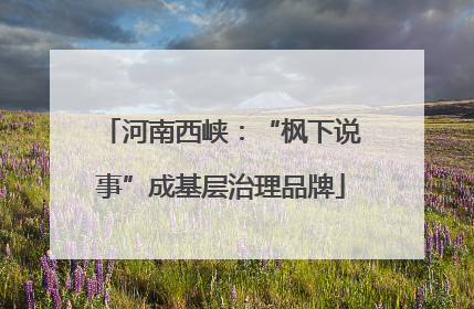 河南西峡：“枫下说事”成基层治理品牌